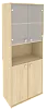 Офисный шкаф для документов высокий полузакрытый со стеклом